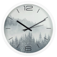 Часы круглые Troyka, d=30 см, бело-серые, пластиковые