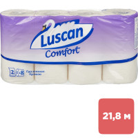 Туалетная бумага рулонная Luscan Comfort, 21,8 метров, 3-х слойная, 8 рулонов