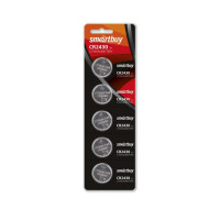 Батарейки Smartbuy дисковые CR2430 DL2430, 3V, литиевые, 5 шт./уп, цена за упаковку