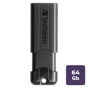 USB-флешка 64 Gb, Verbatim 49318, USB 3.2, черная