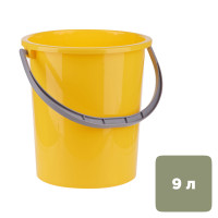 Ведро пластиковое OfficeClean, 9 литров, пищевой, желтое