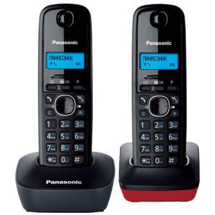 Dect телефон Panasonic KX-TG1612 CA3, две трубки, черный/красный