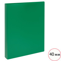 Папка Стамм, А4 формат, на 2 кольцах, корешок 40 мм, зеленая