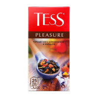 Чай Tess Pleasure, черный, с шиповником и яблоком, 25 пакетиков