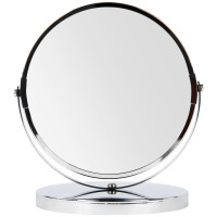 Зеркало настольное Brabix, круглое, диаметр 17 см, высота 17 см, двустороннее с увеличением