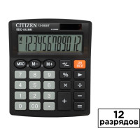 Калькулятор настольный Citizen SDC-812NR, 12 разрядов, 124*102*25 мм, черный