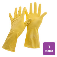 Перчатки для уборки Linex, универсальные, размер M, латекс, желтые
