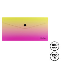 Папка-конверт с кнопкой Berlingo "Radiance", Travel size, 180 мкм, желтый/розовый градиент