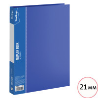 Папка файловая на 60 файлов Berlingo, А4 формат, корешок 21 мм, синяя