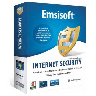 Антивирус Emsisoft Internet Security, 1 пользователь, подписка на 12 месяцев, box