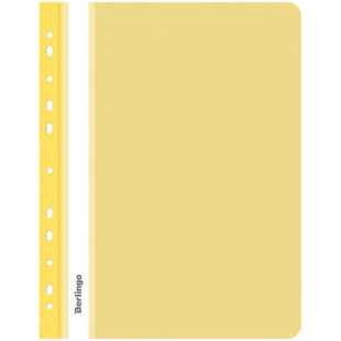 Папка-скоросшиватель Berlingo, А4 формат, 180 мкм, желтая, с перфорацией
