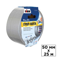 Клейкая супер-лента армированная Unibob, ширина ленты 50 мм, длина намотки 25 м, серая