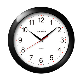 Часы круглые Troyka, d=29 см, черные, пластиковые