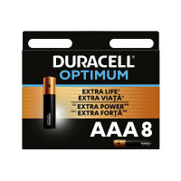 Батарейки Duracell Optimum мизинчиковые AАА LR03-8BL, 1.5 V, 8 шт./уп., цена за упаковку