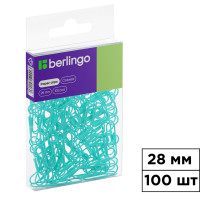 Кеңсе қыстырғыштары Berlingo, 28 мм, 100 дана, металл, көк