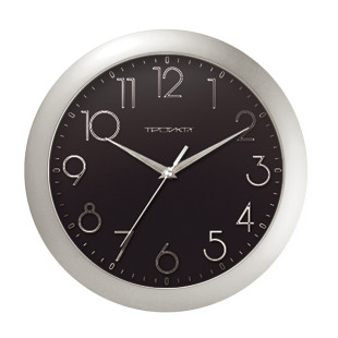 Часы круглые Troyka, d=29 см, черный циферблат, пластиковые
