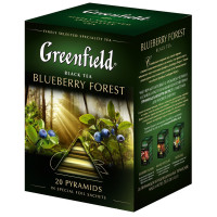 Шай Greenfield Blueberry Forest, қара шай, 20 пирамидка