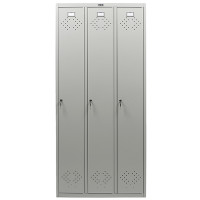 Шкаф индивидуальный Промет "Практик LS (LE) 31", 3 секции, 850*500*1830 мм, серый