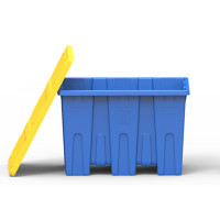 Пластмассовый логистический контейнер 850 л, 1300*900*900 мм, синий/желтый