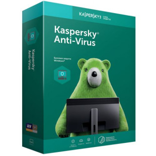 Антивирус Kaspersky Anti-Virus 2019, 2 пользователя, подписка на 1 год, Box, продление