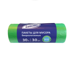 Мешки для мусора Luscan Bio на 30 л, 30 шт. в рулоне, биоразлагаемые