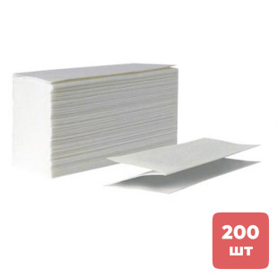 Полотенца бумажные Murex Premium, 200 шт, 2-слойные, 21*23 см, Z-сложение, белые, 20 шт/кор