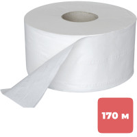 Туалетная бумага рулонная OfficeClean Professional, 170 метров, 2-х слойная, белая