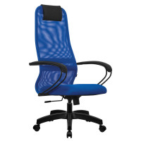 Кресло для руководителя Метта SU-BP-8 PL, ткань, сетка, синее