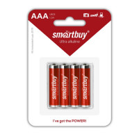 Батарейки Smartbuy мизинчиковые АAA LR03 24A, 1.5V, алкалиновые, 4 шт./уп, цена за упаковку
