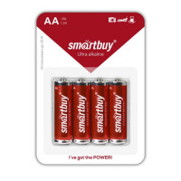 Батарейки Smartbuy пальчиковые АA LR6 15A, 1.5V, алкалиновые, 4 шт./уп, цена за упаковку
