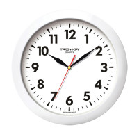 Часы круглые Troyka, d=29 см, белые, пластиковые, минеральное стекло