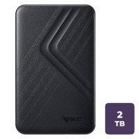 Жесткий диск 2 TB, Apacer AC236, 2.5", USB 3.2, HDD, черный