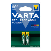 Аккумулятор Varta R2U Micro, шынашақты AAA, 800 mAh, 1.2V-HR03, қаптамада 2 дана, баға бір қаптамасы үшін