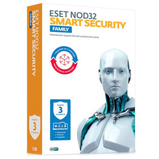 Антивирус Eset NOD32 Smart Security Family, 3 устройства, подписка на 12 месяцев