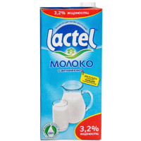 Lactel сүті, 1 литр, 3,2%, тетрапакетте