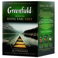 Шай Greenfield Royal Earl Grey, қара шай, 20 пирамидка