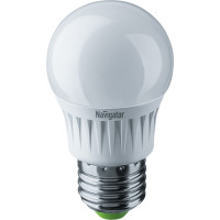 Лампа светодиодная Navigator NLL-G45, 7 Вт, 2700К, теплый белый свет, E27, форма шар