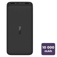 Портативное зарядное устройство Xiaomi Redmi, 10000 mAh, индикатор заряда, черное