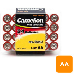 Батарейки Camelion Plus Alkaline пальчиковые AA LR06-PB24, 1.5V, 24 шт./уп, цена за упаковку