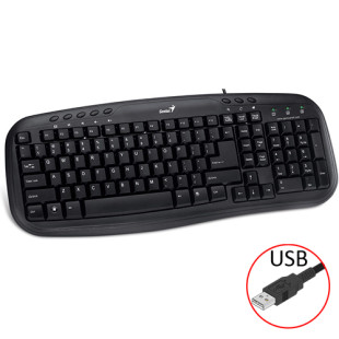 Keyboard KB-M200 Black, USB,kaz/rus,eng ,BB, Genius.