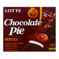 Бисквит Lotte Chocolate Pie «Cacao», қорапта 12 дана