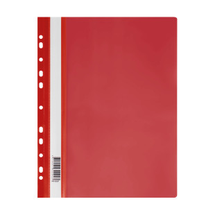 Папка-скоросшиватель Стамм, А4 формат, 160 мкм, красная, с перфорацией