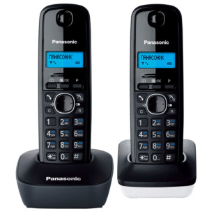 Dect телефон Panasonic KX-TG1612 CAH, две трубки, черный/белый