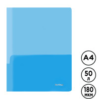 Папка-уголок Berlingo, А4 формат, 180 мкм, прозрачная синяя