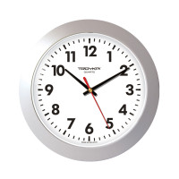 Часы круглые Troyka, d=30 см, серебристые, пластиковые