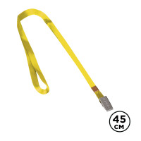 Шнурок для бейджа Brauberg, длина 45 см, металлический клип, желтый