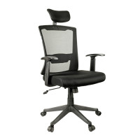 Кресло для руководителя Helmi HL-E31 "Ergo", ткань, сетка, черное