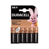 Батарейки Duracell пальчиковые AA LR6/MN1500,1.5 V, 6 шт./уп., цена за упаковку