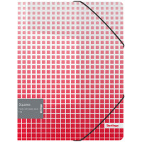 Папка Berlingo "Squares", А4 формат, 600 мкм, на резинке, с рисунком, красная