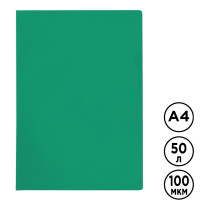 Папка-уголок OfficeSpace, А4 формат, 100 мкм, прозрачная, зеленая